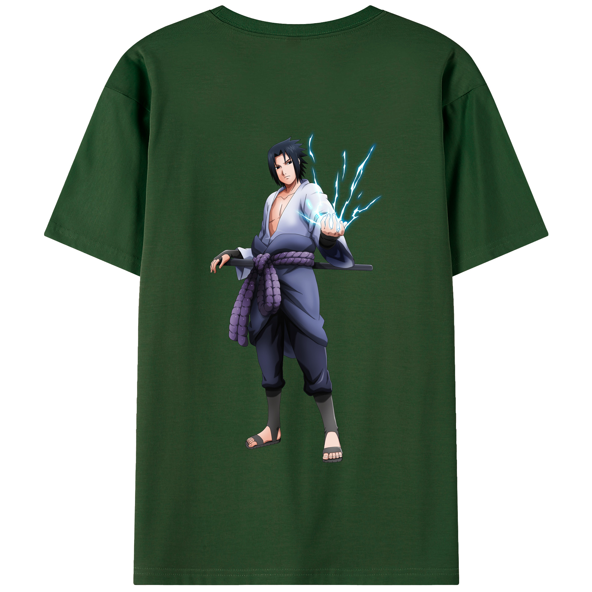 （画像用） NARUTO -ナルト- うちは サスケ Uchiha Sasuke 綿100％半袖Tシャツ（背面プリント）